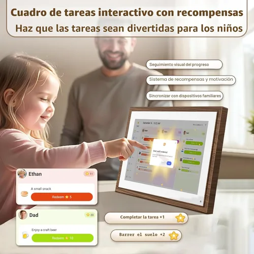 Miniatura 4 de Calendario Digital de 10.1 Pulgadas Tabla de Tareas con Pantalla Táctil - Pantalla Interactiva Full HD, Planificador Familiar Montable en Pared