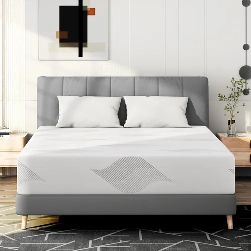 KOW Colchón individual de espuma viscoelástica de 6 pulgadas en una caja con funda extraíble lavable, firmeza media para dormir fresco, alivio de