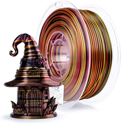Miniatura 12 de ZIRO Filamento PLA, Filamento de Impresora 3D de Seda de Coextrusión de Triple Color 1.75mm, para Bolígrafo de Impresora 3D, Carrete PLA Multicolor