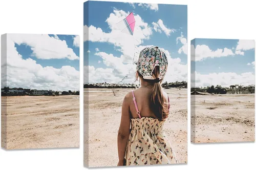 Miniatura 13 de ZXHYWYM Impresiones personalizadas con tus fotos, imágenes personalizadas de 3 piezas para retratos familiares, mascotas, imágenes personalizadas 3