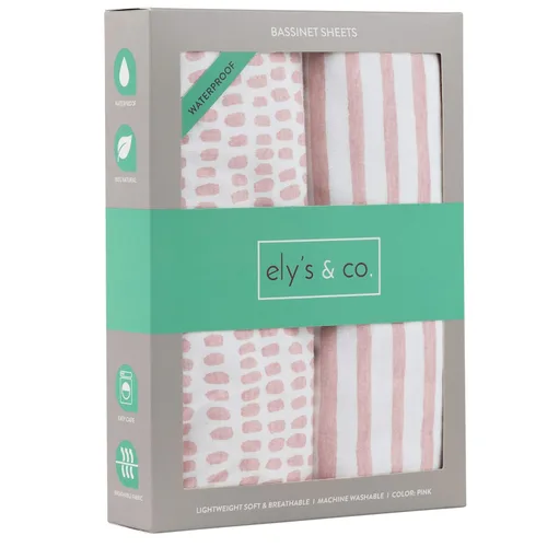 Miniatura 8 de Ely's & Co. Funda impermeable para cambiador, juego de 2 sábanas para bebé, 100 % algodón, sábanas de algodón de punto jersey con forro impermeable