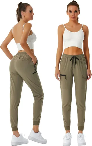 Miniatura 2 de Pantalones deportivos versátiles de senderismo para mujer, de secado rápido, con bolsillos tipo cargo, para atletismo, entrenamiento, ropa