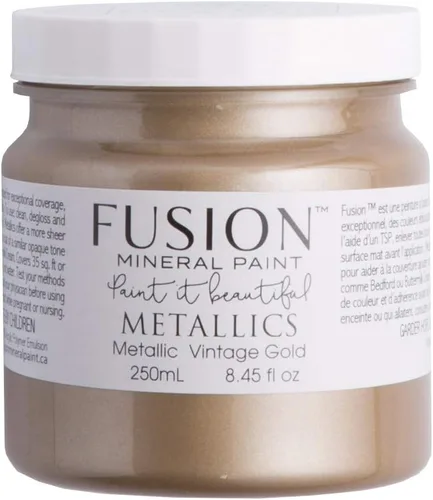 Fusion Mineral Paint Metálicos (8.5 fl oz, Oro Vintage)