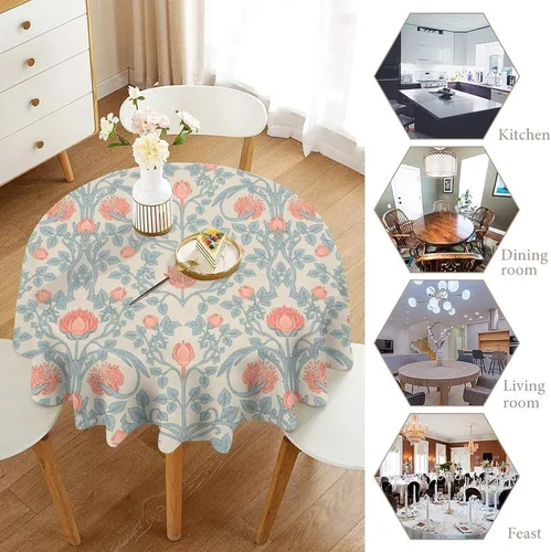 Miniatura 235 de Mantel Floral Retro de Pájaros, Diseño Original Bohemio William Morris Estampado Cubierta de Mesa para Hogar Picnic Fiesta Comedor Cocina William