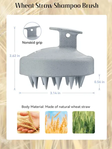 Miniatura 2 de HEETA Masajeador de cuero cabelludo para el crecimiento del cabello, cepillo exfoliante de champú de silicona suave para exfoliación, eliminación