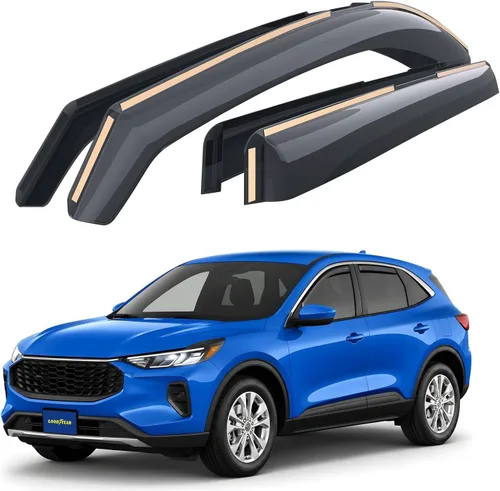 Goodyear - Deflectores de ventana inastillables de canal para Ford Escape 2020-2026, protectores para la lluvia, viseras para la ventana del auto,