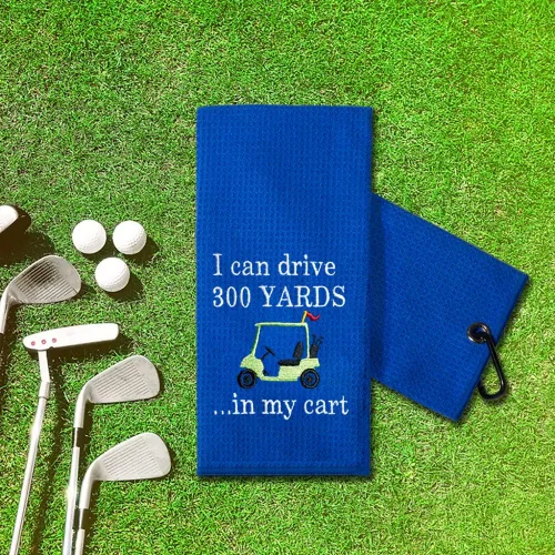 Miniatura 6 de TOUNER Toalla de golf divertida, regalos para papá, hombres, regalos de jubilación para golfistas, toalla de golf bordada divertida para bolsas