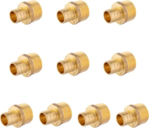 Miniatura 8 de 4 piezas EFIELD Barb Crimp Pex 1/2 pulgada x 1/2 pulgada macho NPT adaptador de latón accesorios de latón (PEX1807017-4PCS)