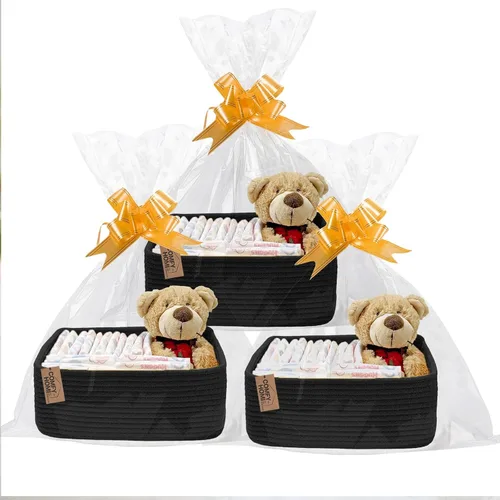 Miniatura 6 de COMFY-HOMI Cestas de almacenamiento de 11.5 x 7.5 x 4.7 pulgadas para organizar, cesta tejida de cuerda de algodón, caja de almacenamiento