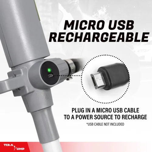 Miniatura 3 de TERA PUMP Bomba de transferencia de líquido de batería recargable 2 veces más potente, flujo hasta 20% más rápido, 12.1 litros por minuto, boquilla