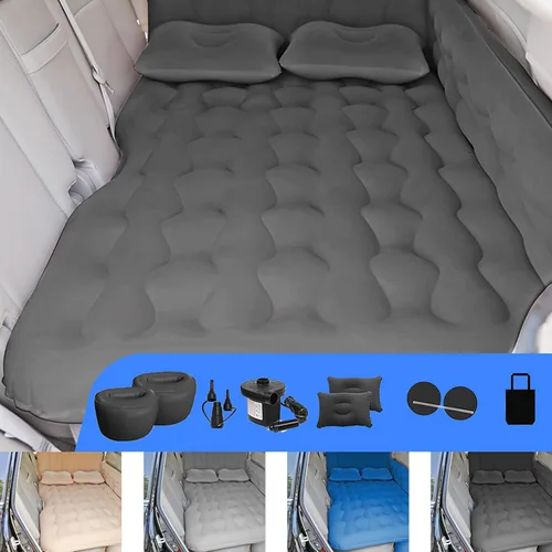 Miniatura 9 de Colchón de aire para cama de automóvil, SUV, colchón de aire para automóvil con bomba eléctrica, 2 almohadas inflables y 2 reposapiés para asiento