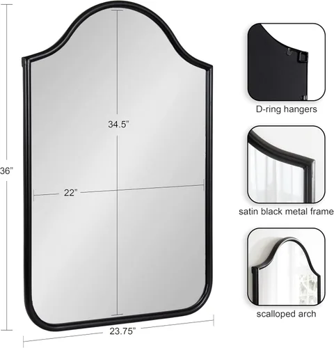 Miniatura 2 de Fellows Framed Arch Wall Mirror Negro