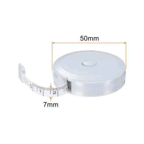 Miniatura 2 de HARFINGTON 2 cintas métricas redondas retráctiles de 78 pulgadas de tamaño de bolsillo para cuerpo, tela, costura y manualidades, color azul