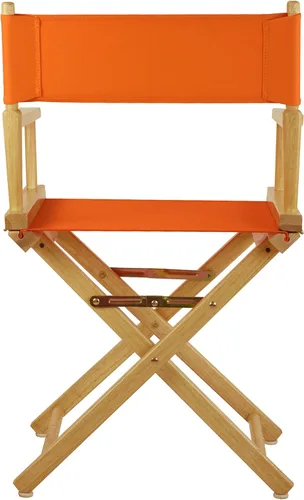Miniatura 3 de Casual Home - Silla de director de 18.0 in, marco natural con lienzo color mandarina