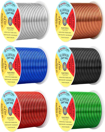 Miniatura 246 de Mandala Crafts - Alambre de aluminio anodizado de 8 calibre para hacer joyas - 9.75 m de alambre flexible negro colorido - Flexible para bonsái