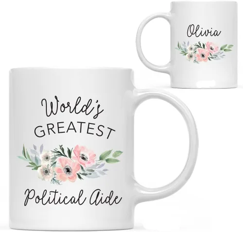 Miniatura 52 de Andaz Press Taza de café personalizada de 11 onzas, taza ejecutiva de relaciones públicas más grande del mundo, flor de anémona rosa, 1 paquete