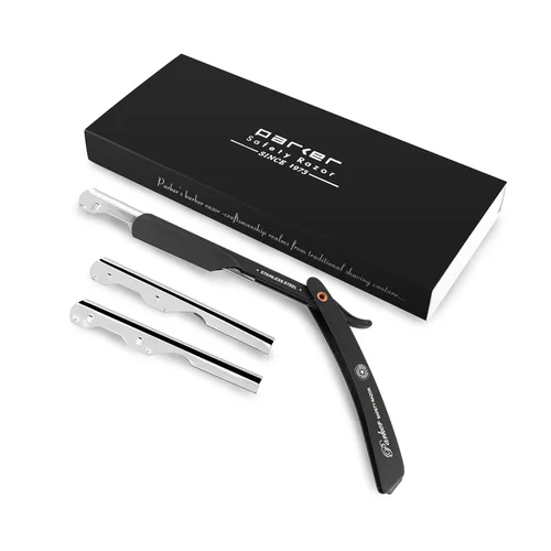Miniatura 7 de Parker PTABK - Maquinilla de afeitar ajustable de acero inoxidable 3 exposiciones de cuchillas (baja/media/alta) Afeitadora recta con 5