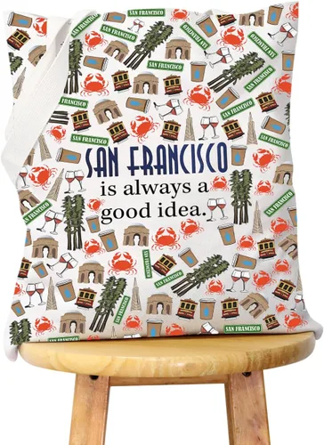 Miniatura 7 de WCGXKO Bolsa de maquillaje con cremallera para regalo de San Francisco Skyline, San Francisco, Cremallera