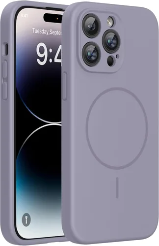 Miniatura 257 de Miracase - Funda magnética diseñada para iPhone 14 Pro Max, de silicona líquida, a prueba de golpes, con protector de pantalla y protección