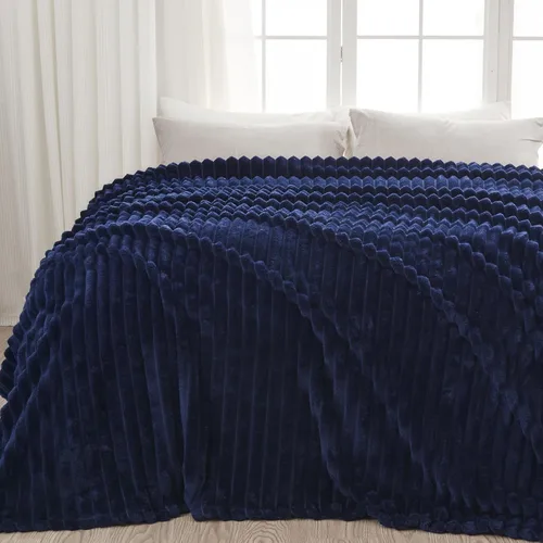Miniatura 46 de NEWCOSPLAY Manta de Tiro Súper Suave Aqua Franela Sedosa Premium Forro Polar Jacquard Acanalado 3D Ligero Manta de Cama Uso en Todas las Estaciones