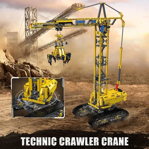 Miniatura 2 de Mould King Kit de bloques de construcción de grúa torre con tecnología 17059, juguetes de grúa de control remoto con aplicación, juego de bloques