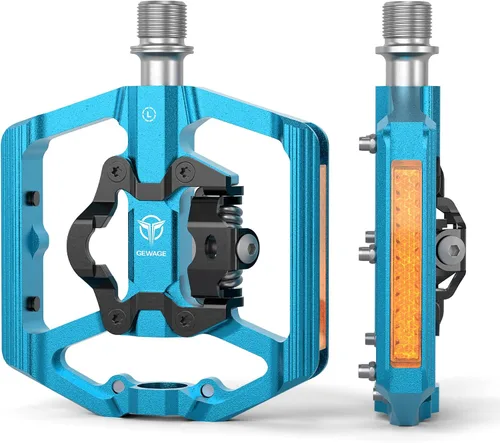 Miniatura 12 de Pedales de bicicleta de montaña con reflector, pedales de plataforma de doble función y sin clip, pedal de bicicleta de 9/16 pulgadas compatible