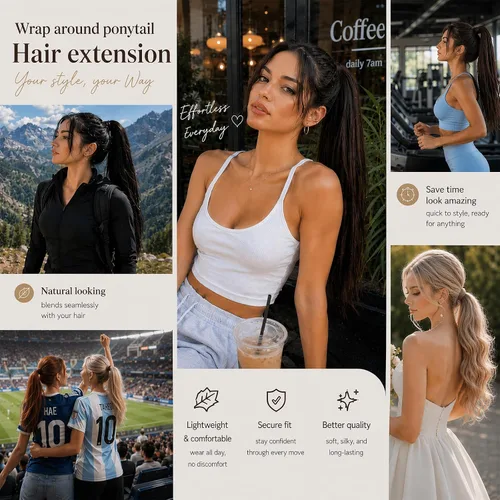 Miniatura 2 de Ve Sunny - Extensión de cabello humano real con pinza, extensiones de cabello lacio con clip, color marrón moca, 20 pulgadas, 2.82 oz