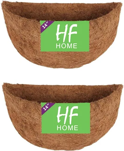 Miniatura 12 de HFHOME 4 piezas de revestimiento de coco medio redondo de 12 pulgadas, maceta de pared de medio círculo de 12 pulgadas, forros de repuesto de fibra