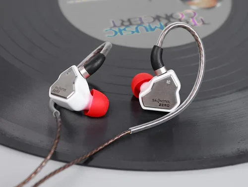 Miniatura 4 de Linsoul 7Hz Salnotes Zero HiFi 0.394 in Dynamic Driver In-Ear Earphone IEM con diafragma compuesto de metal placa frontal de acero inoxidable Blanco