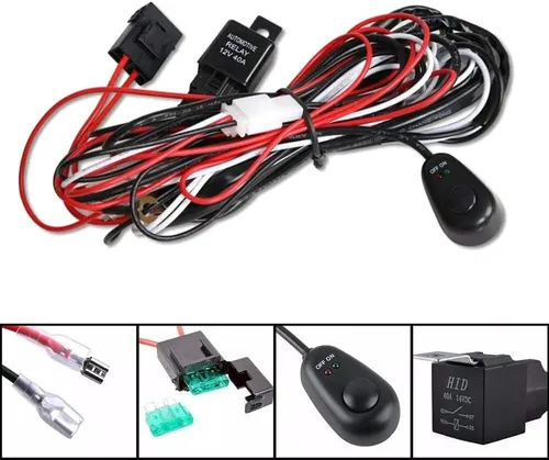 Miniatura 2 de iJDMTOY Kit de cables de arnés de relé de ajuste universal con interruptor de encendido/apagado de luz LED compatible con luz de conducción