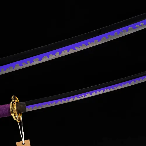 Miniatura 6 de Espada Púrpura Enma Zoro, espada Katana de acero rico en carbono 1095 de 41" de longitud, espadas Samurai de espiga completa, colección de armas