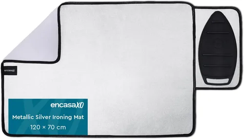 Miniatura 26 de Encasa XO - Almohadilla de planchado (grande 122 cm x 71 cm) con acolchado de 3 mm y soporte de plancha de silicona para prensado al vapor sobre