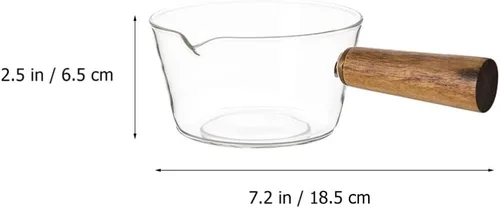 Miniatura 4 de UPKOCH Taza de leche de café, cacerola de vidrio, olla para cocina, cacerola transparente con asa, vidrio de borosilicato, antiadherente, calentador