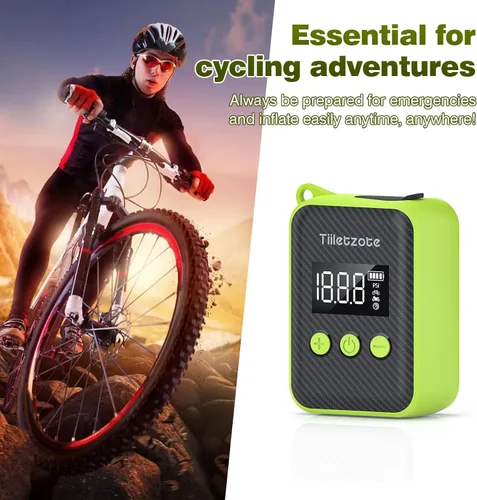 Miniatura 7 de Electric Mini Bike Pump 130 PSI, Portable Bike Tire Pump with Gauge, Rechargeable Tiny Bicycle Inflator, Auto-shutoff Air Pump for