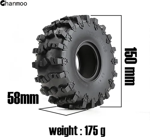 Miniatura 2 de 2.2 RC Crawler neumáticos de goma suave barro nieve nadador neumáticos OD 5.906 in para 1/10 RC Rock Crawler coche Axial SCX10 90047 D90 TF2 Tamiya