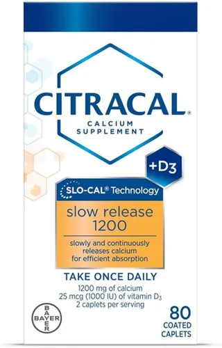 Citracal Liberación Lenta - Calcio 1200 mg con Vitamina D3, Magnesio, Suplemento de Calcio, Apoyo para la Salud Ósea, Tomar Una Vez al Día