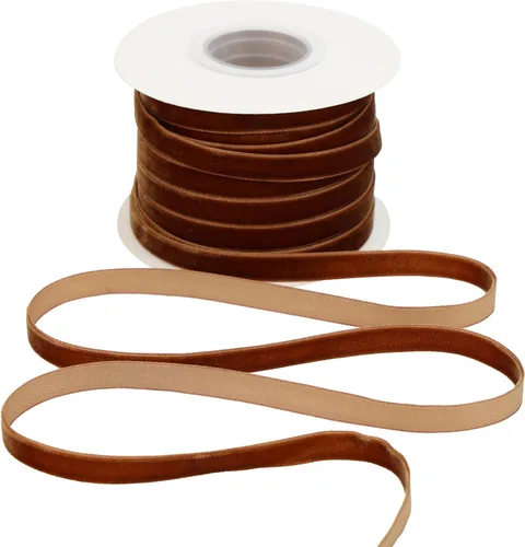 Miniatura 19 de Cinta de terciopelo de terracota de 3/8 pulgadas x 25 yardas, cinta naranja quemada de una sola cara para envolver regalos, bodas, lazos