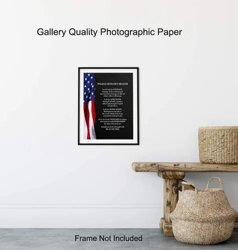 Miniatura 8 de Bandera patriótica de oración de oficial de policía – Cuadro decorativo de pared para el hogar, estación, oficina, decoración de sala de estar
