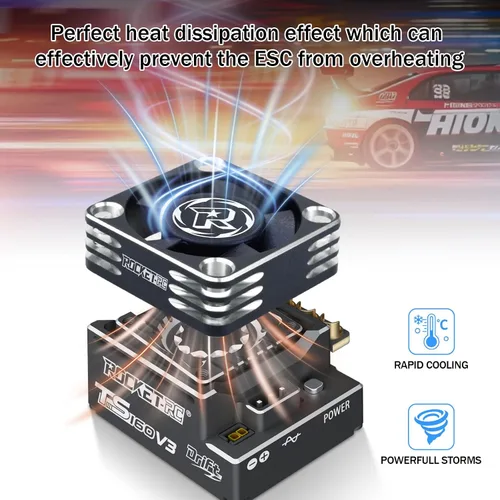 Miniatura 6 de Surpass Hobby Ventilador de refrigeración RC de 30 mm Disipación de calor 28000RPM Ventilador de refrigeración ESC para auto RC Turbo Esc A3 de 1/8