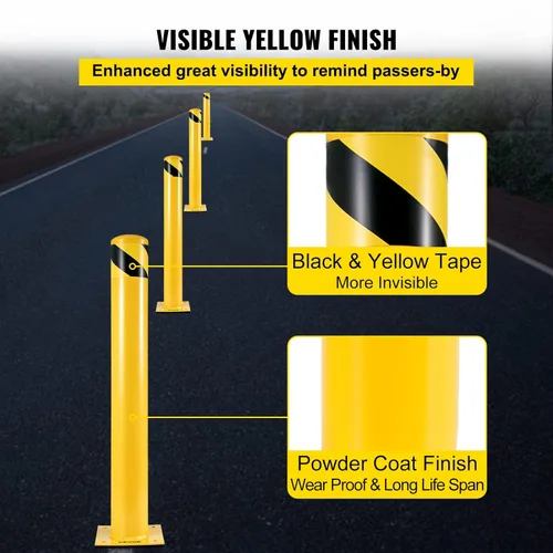 Miniatura 4 de VEVOR Bolardo de seguridad, poste de bolardo de altura de 48 pulgadas, poste de bolardo de seguridad de tubería de acero de 4.5 pulgadas