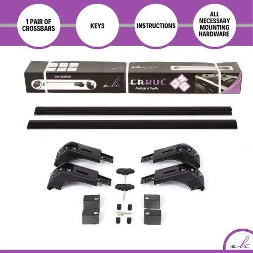 Miniatura 6 de ERKUL – Barras transversales portaequipajes para Mercedes Benz GLA 2021-2026 Barras transversales de aluminio con bloqueo antirrobo para techo