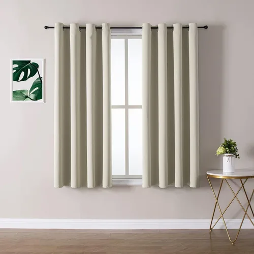 Miniatura 149 de ChrisDowa - Cortinas de cenefa pequeñas para cocina, cortinas cortas con ojales y aislamiento térmico para oscurecer la sala y habitación