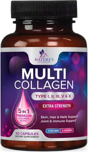 Miniatura 11 de Píldoras de colágeno múltiple de 2400 mg – Tipos avanzados I, II, III, V, X – Píldoras de péptidos de colágeno hidrolizados, suplementos de colágeno