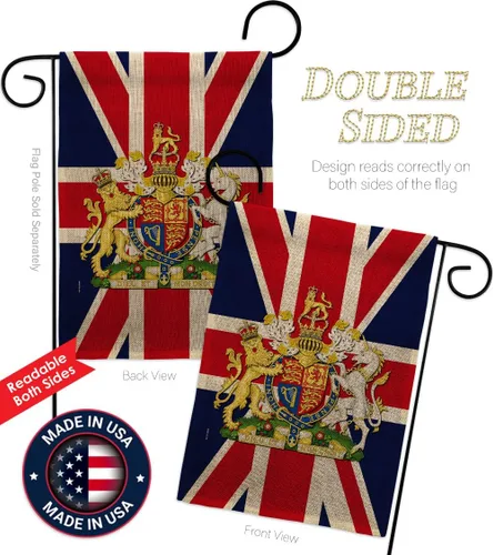 Miniatura 3 de Escudo de armas Reino Unido Bandera de jardín dulce vida simpatía recuerdo conmemorativo duelo amor apoyo emoción Postive House Banner pequeño patio