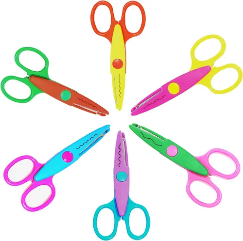 Paper Edge - Juego de 6 tijeras de manualidades con patrones diferentes para profesores, álbumes de recortes, álbumes, niños, artes
