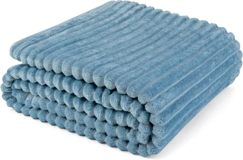 Miniatura 20 de PAVILIA Manta de forro polar súper suave, manta de franela de felpa mullida, cálida y acogedora manta de microfibra acanalada para sofá o cama, Negro