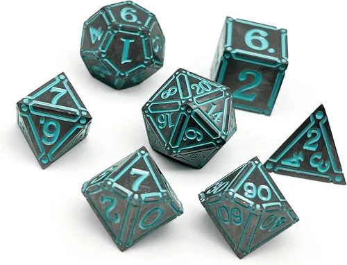 Miniatura 10 de Norse Foundry Ironworks - Juego de dados de metal - Animate Dead - Juego de 7 piezas premium para aventuras de D&D y RPG - Construcción de aleación