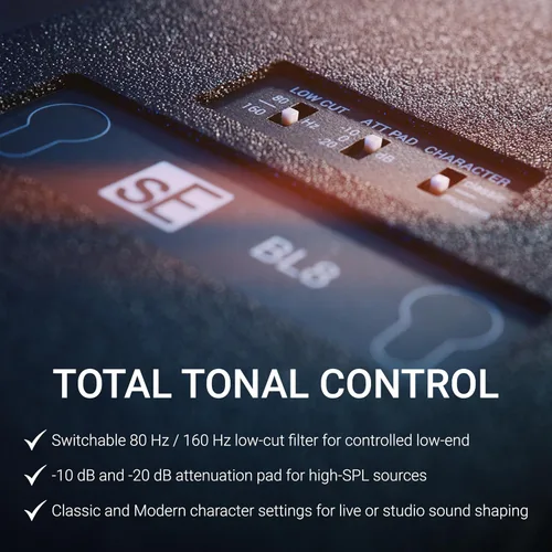 Miniatura 5 de SE ELECTRONICS BL8 Micrófono de límite medio cardioide para tambores, piano de cola, ambiente, Miking de piso y escenario y más, micrófono