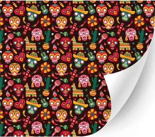 Miniatura 25 de HTV4U Puff - Vinilo de transferencia de calor con estampado de Halloween (azul Dia de Muertos, 12 x 12 pulgadas), vinilo 3D estampado para planchar