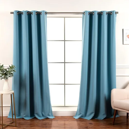 Miniatura 50 de Best Home Fashion Cortinas Opacas 2 Paneles - Tratamiento de Ventana con Aislamiento Térmico Premium Cortinas Opacas para Dormitorio - Parte Castaño